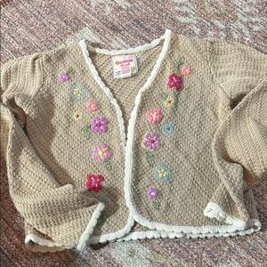 OshKosh B'gosh vintage girls size 10 cotton floral sweater gorgeous